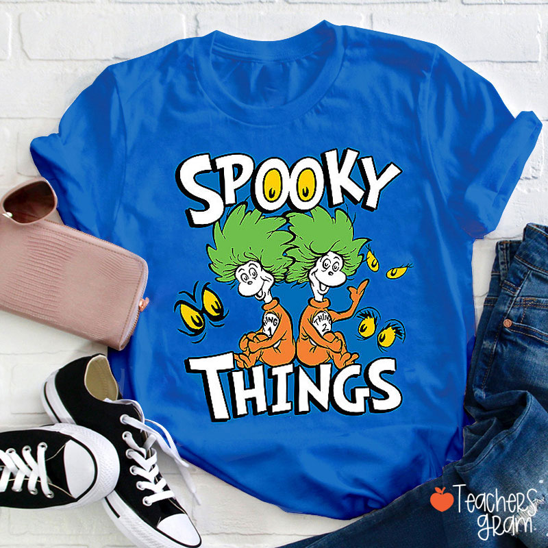 Halloween With Spooky Things Teacher T-Shirt