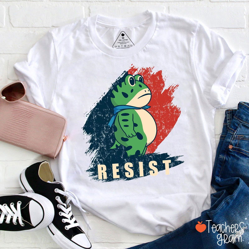 Portland Frog Protest Resist Teacher T-Shirt
