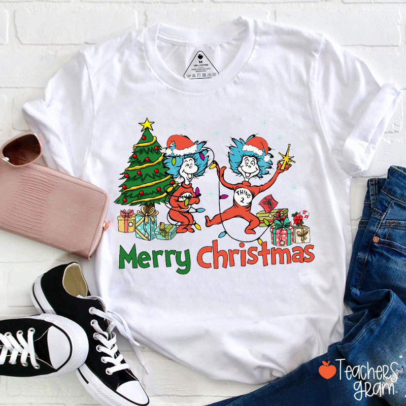 Dr. Seuss Merry Christmas Teacher T-Shirt