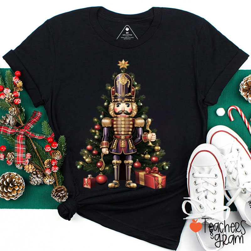 Nutcracker Soldier Christmas Tree Teacher T-Shirt