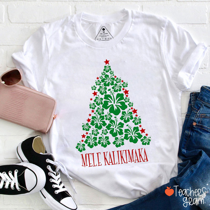 Mele Kalikimaka Hawaiian Teacher T-Shirt