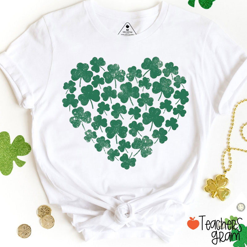 Shamrock Heart Teacher T-Shirt