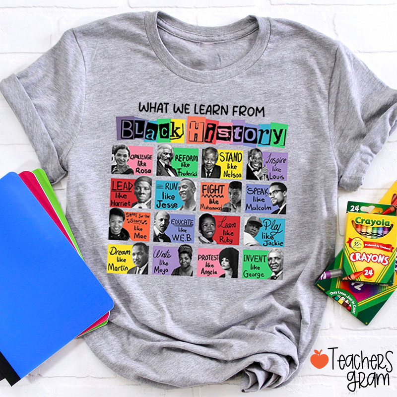What We Learn From Black History Teacher T-Shirt