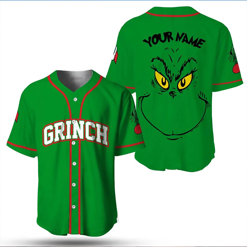 Personalized Name Green Monster Teacher Baseball Jersey