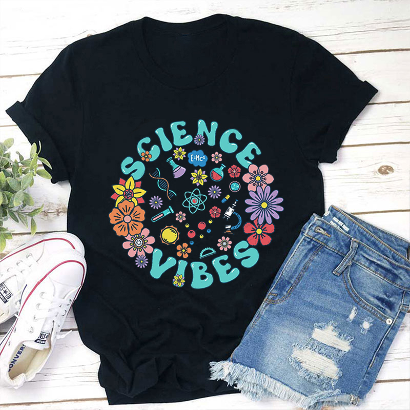 Science Vibes Chemistry Related Cute Icons Teacher T-Shirt