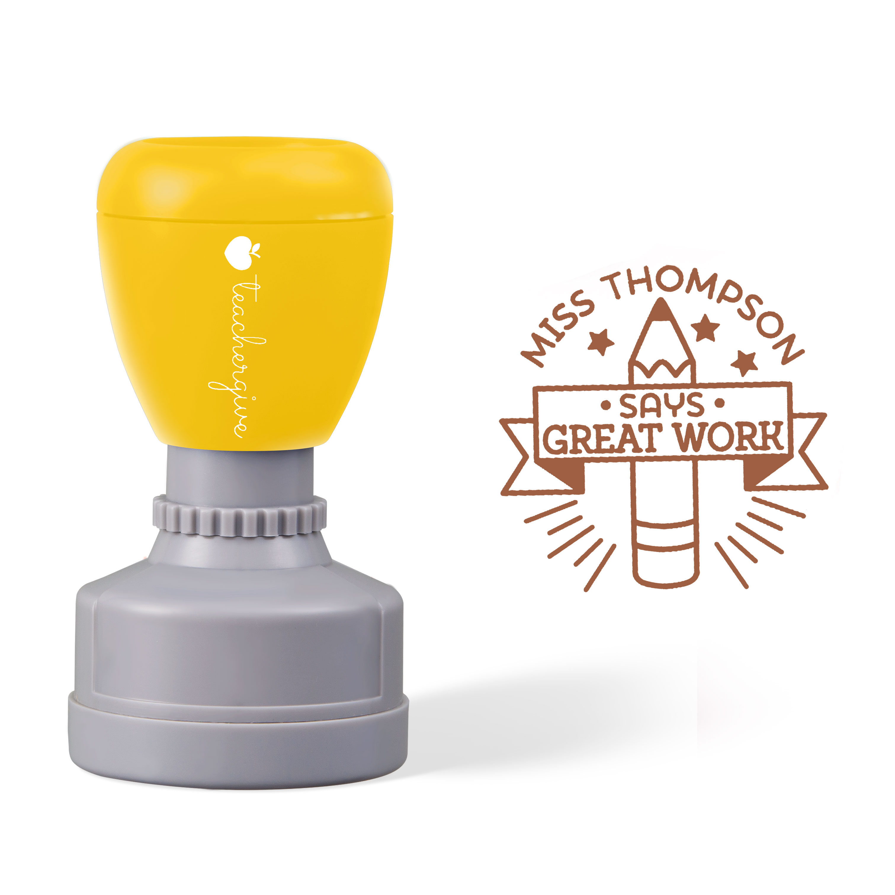 Personalized Your Teacher Says Great Work Teacher Stamp