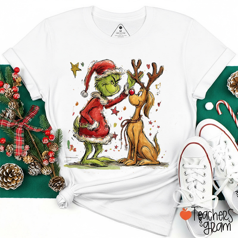 Green Guy And Dog Teacher T-Shirt