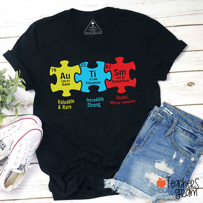 Autism Chemical Elements Puzzle Teacher T-Shirt