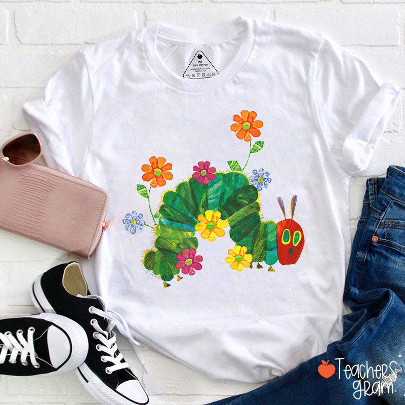 Flower Caterpillar Teacher T-Shirt