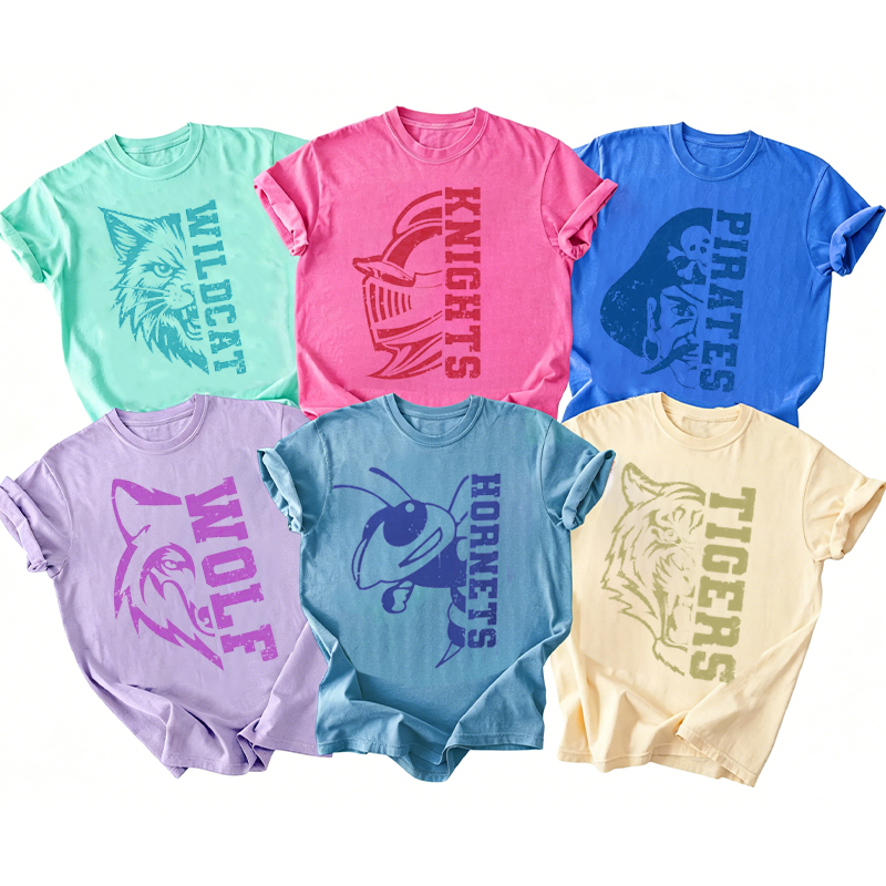 Personalized Stacked Mascot Tone On Tone Game Day Teacher T-Shirt