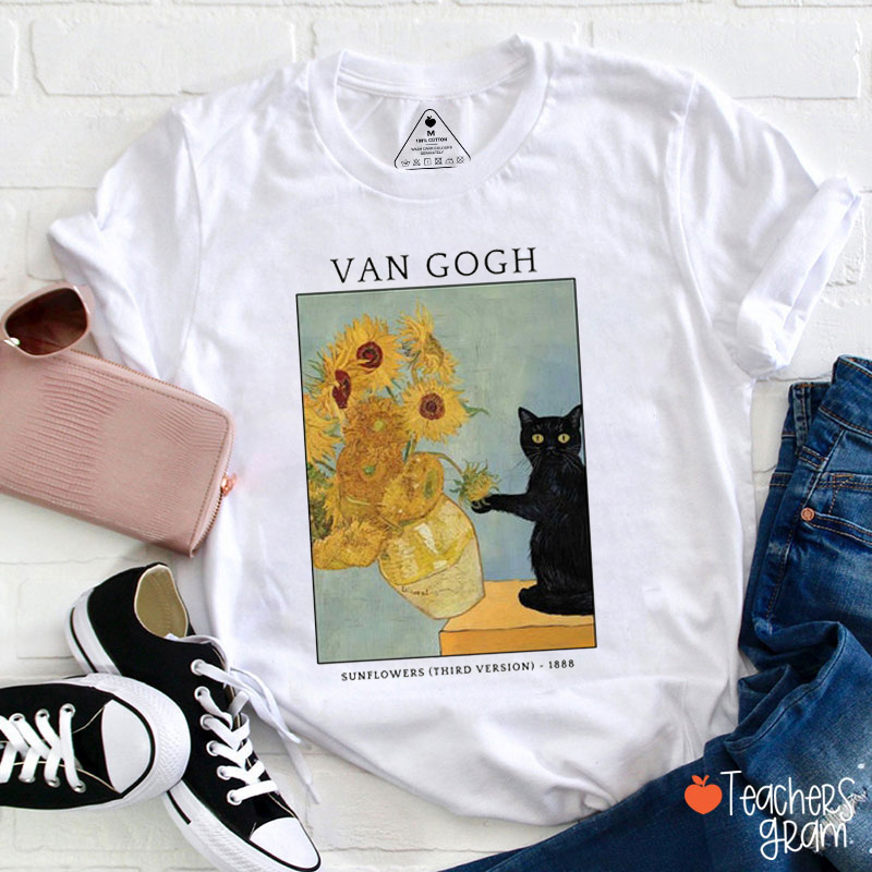 Van Gogh Sunflowers Teacher T-Shirt