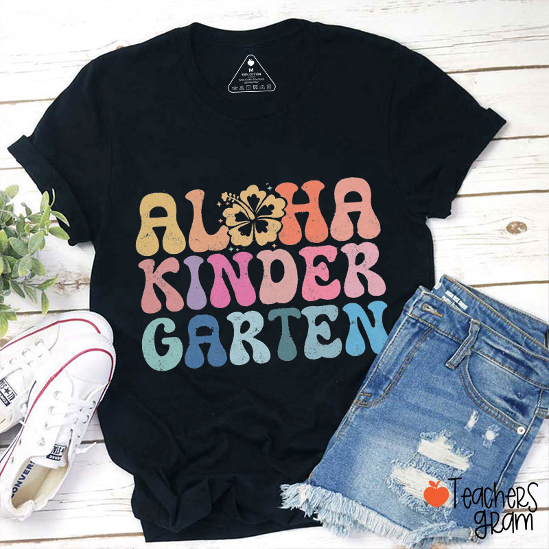 Personalized Grade Flowers Bubbles Colorful Teacher T-Shirt