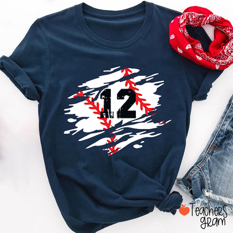 Personalized Sport And Number Game Day Teacher T-Shirt