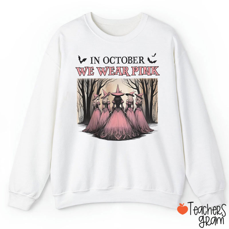 October Pink Witches Teacher Sweatshirt