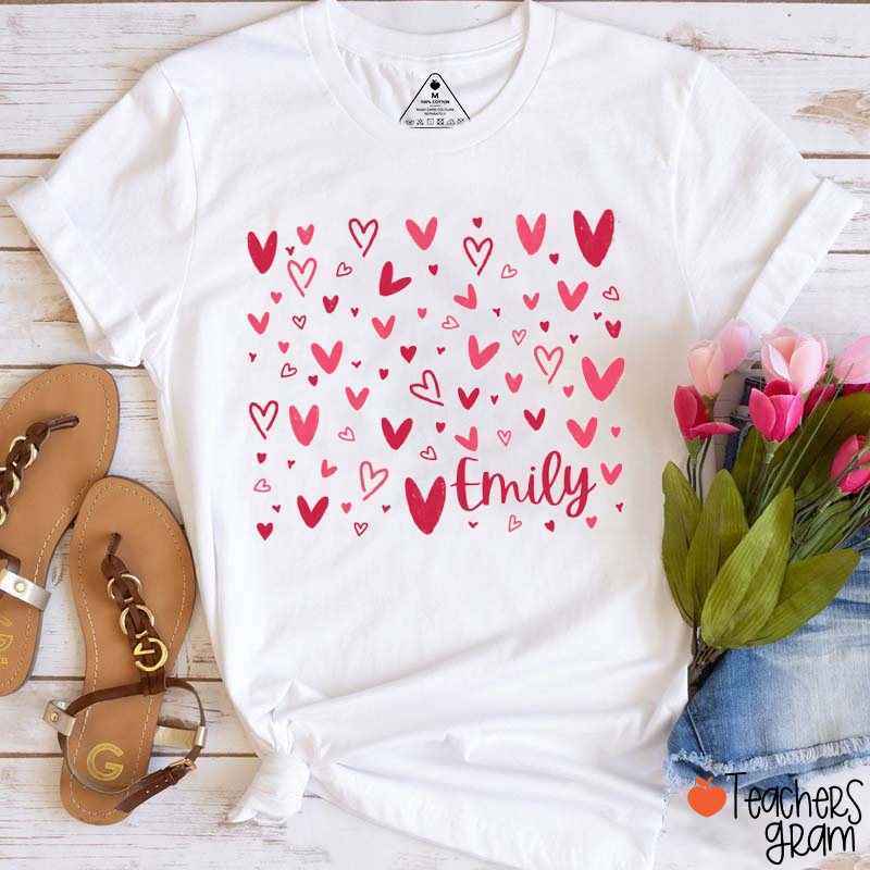 Personalized Name Surrounded By Love Teacher T-Shirt