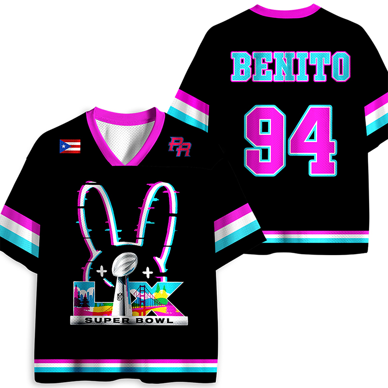 Personalized Super Bowl Bad Bunny Teacher Mesh Jersey