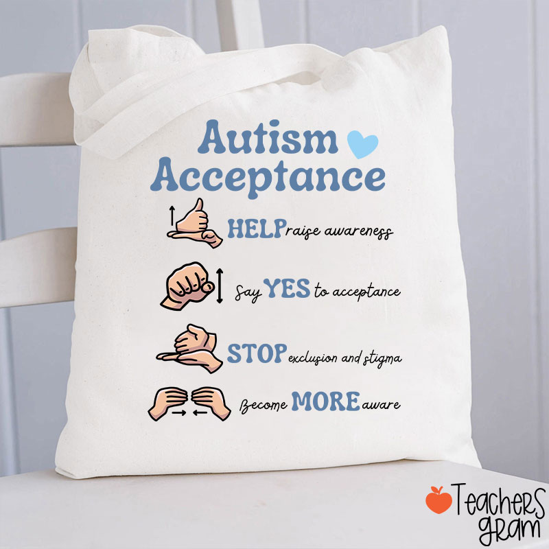Autism Acceptance Teacher Tote Bag
