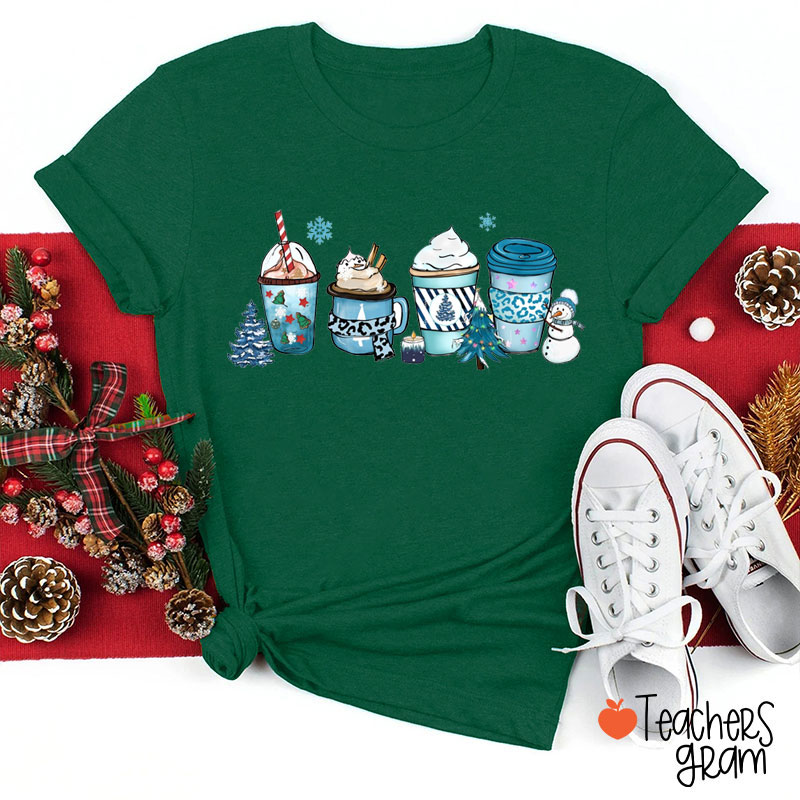 Loving Winter Drinks Christmas Vibes Teacher T-Shirt