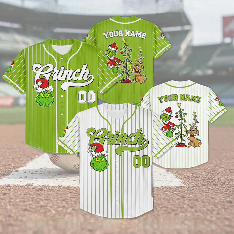 Personalized Name And Number Green Guy And Dog Teacher Baseball Jersey