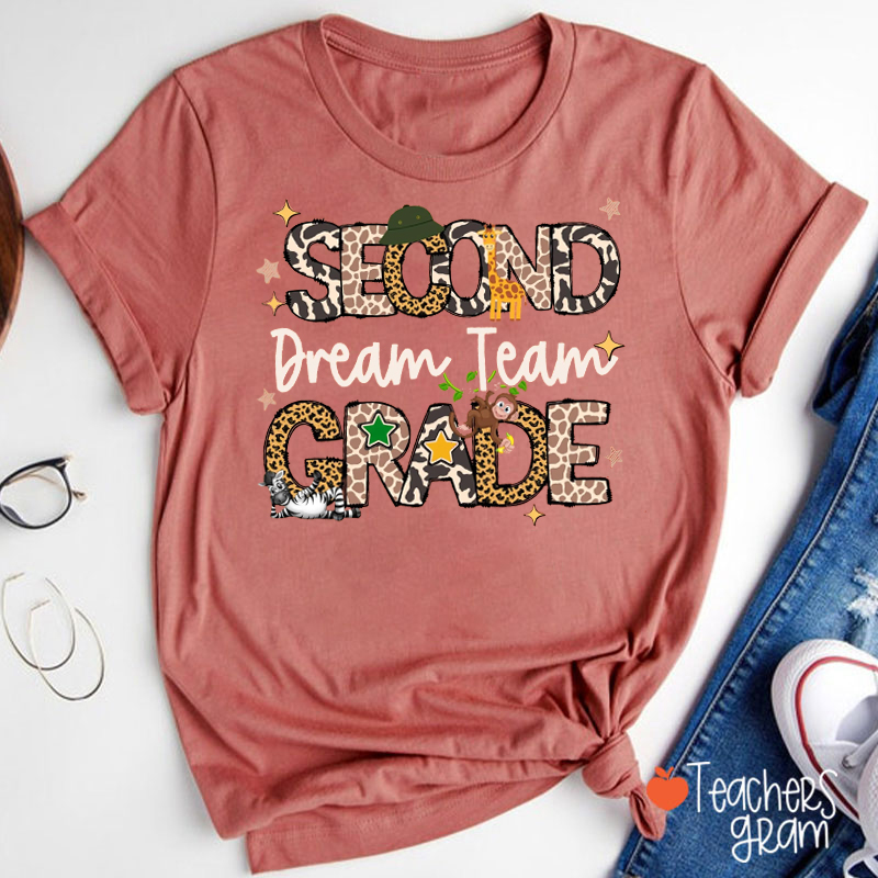 Personalized Grade Dream Team Animal Teacher T-Shirt
