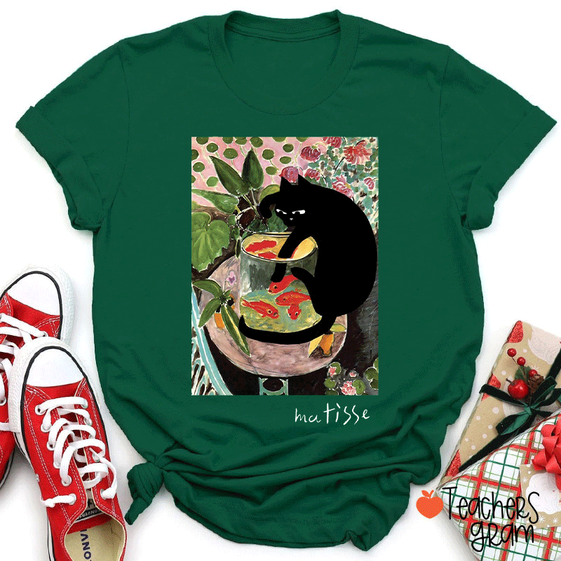 Matisse Cat And Goldfish Teacher T-Shirt