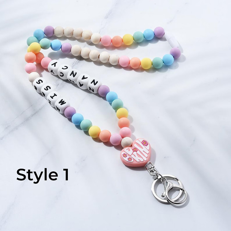 Personalized Name Heart Be Kind Teacher Lanyard