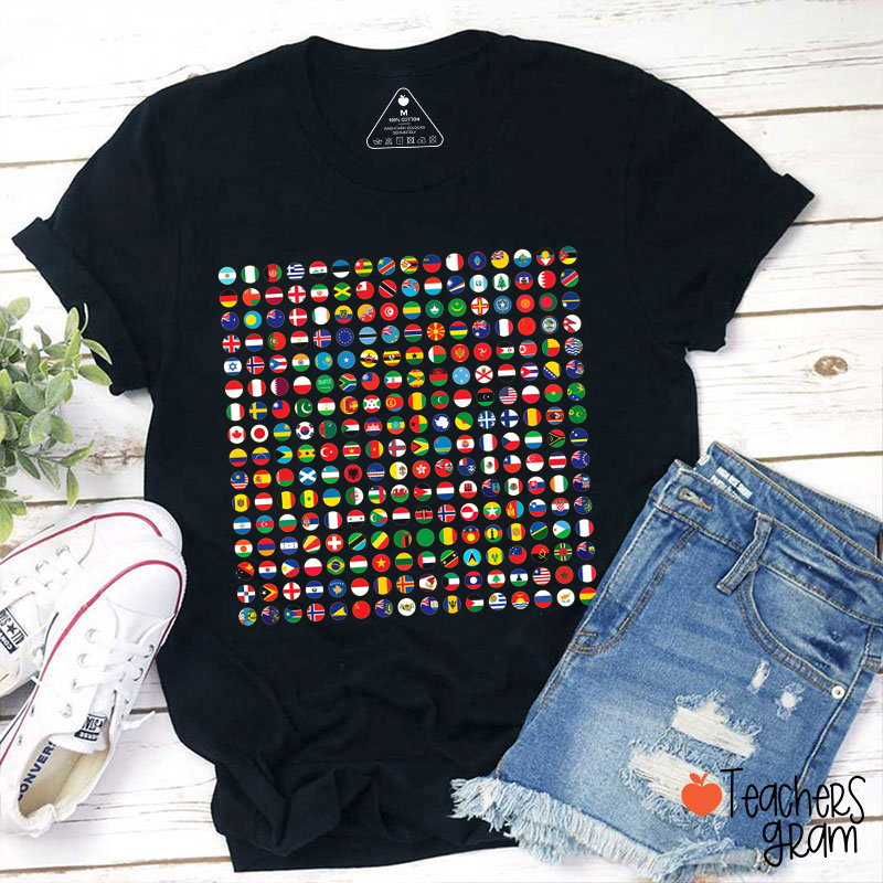 Travel 256 Flag International Teacher T-Shirt