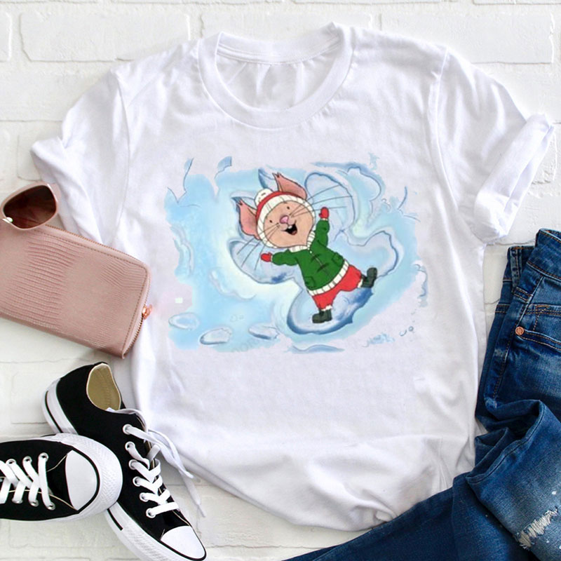 Snow Angel And Little Mouse Teacher T-Shirt