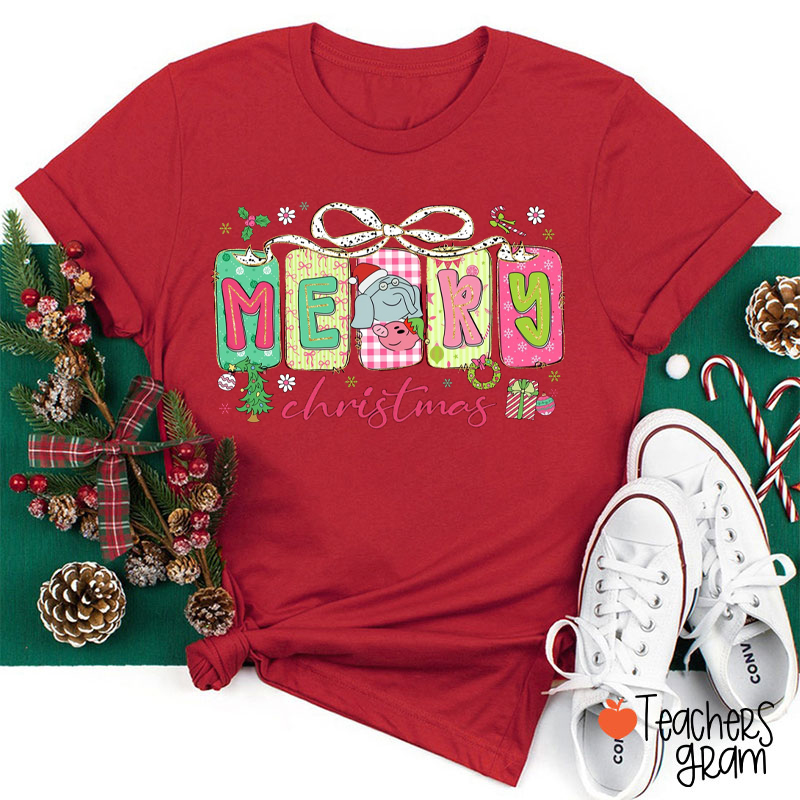 Merry Christmas Friends Teacher T-Shirt