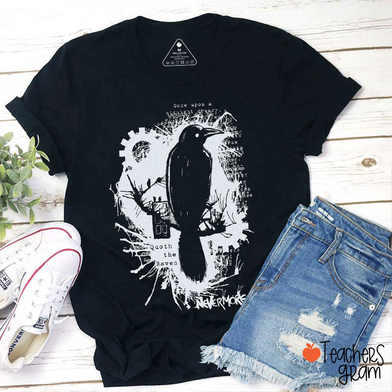 Nevermore Raven Halloween Teacher T-Shirt