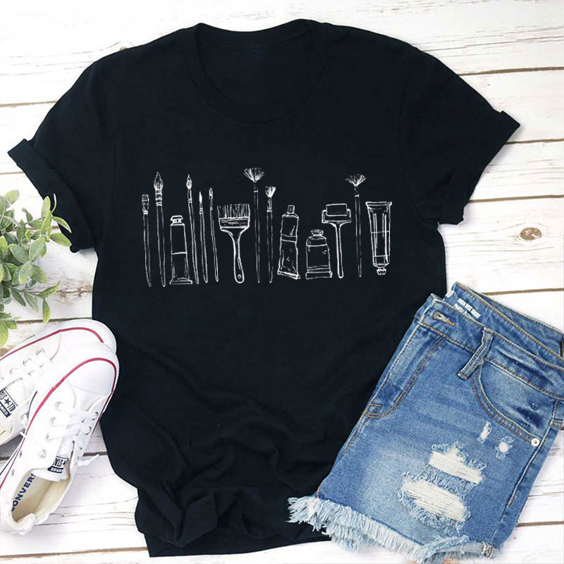 Painting Brushes Teacher T-Shirt