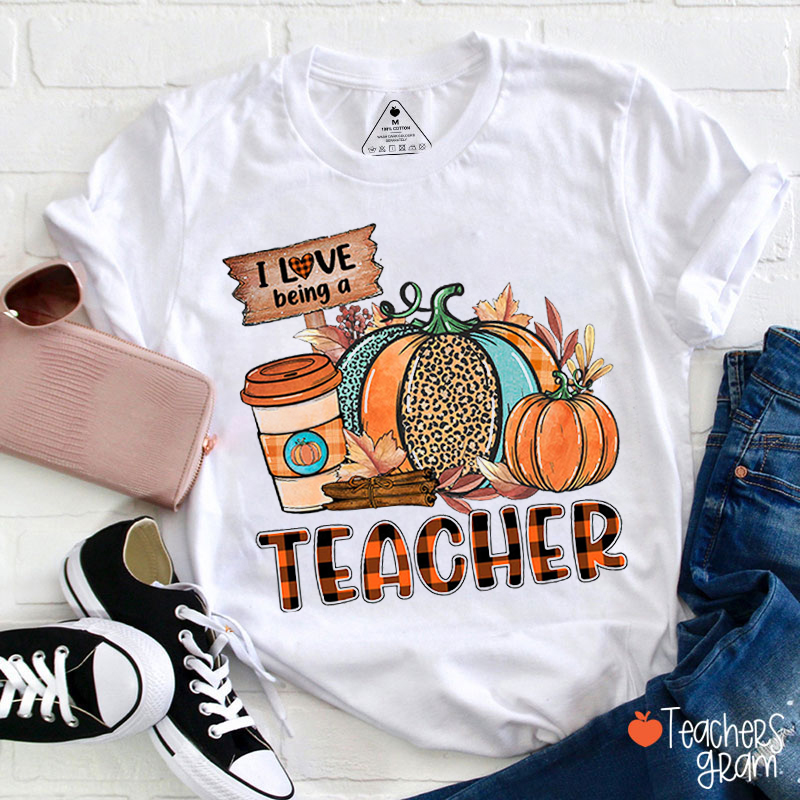 Personalized Text Pumpkin Milk Tea Teacher T-Shirt