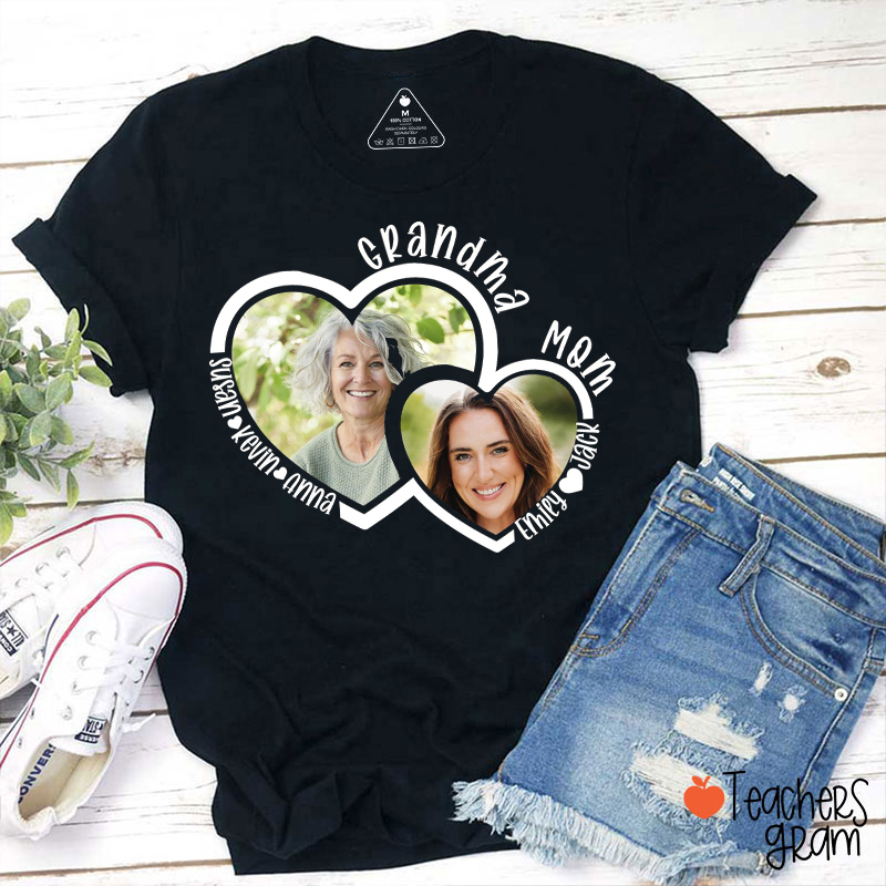 Personalized Picture And Kids Names Mother's Day Teacher T-Shirt
