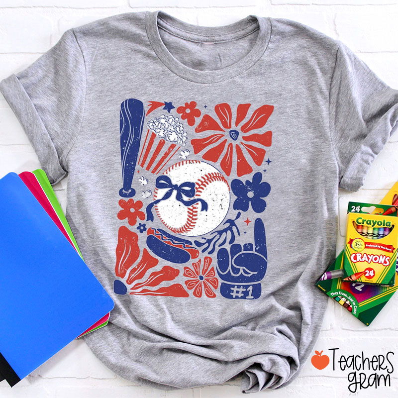 Personalized Sport Boho Floral Game Day Teacher T-Shirt