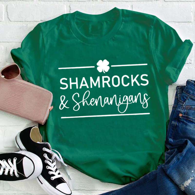 Shamrocks And Shenanigans Teacher T-Shirt