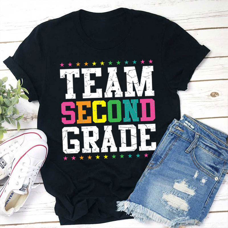Personalized Colorful Stars Colorful Letters Teacher T-Shirt