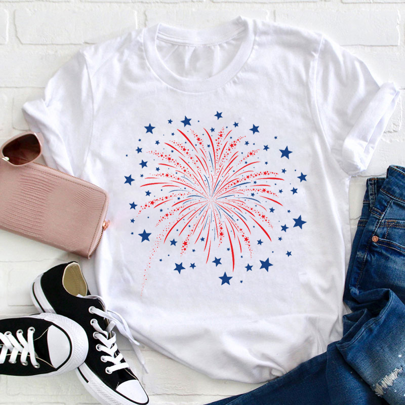 4th Of July Firework Teacher T-Shirt