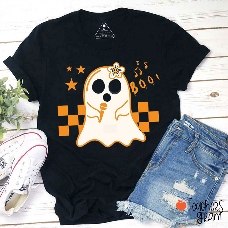 Ghost Singer Boo Teacher T-Shirt