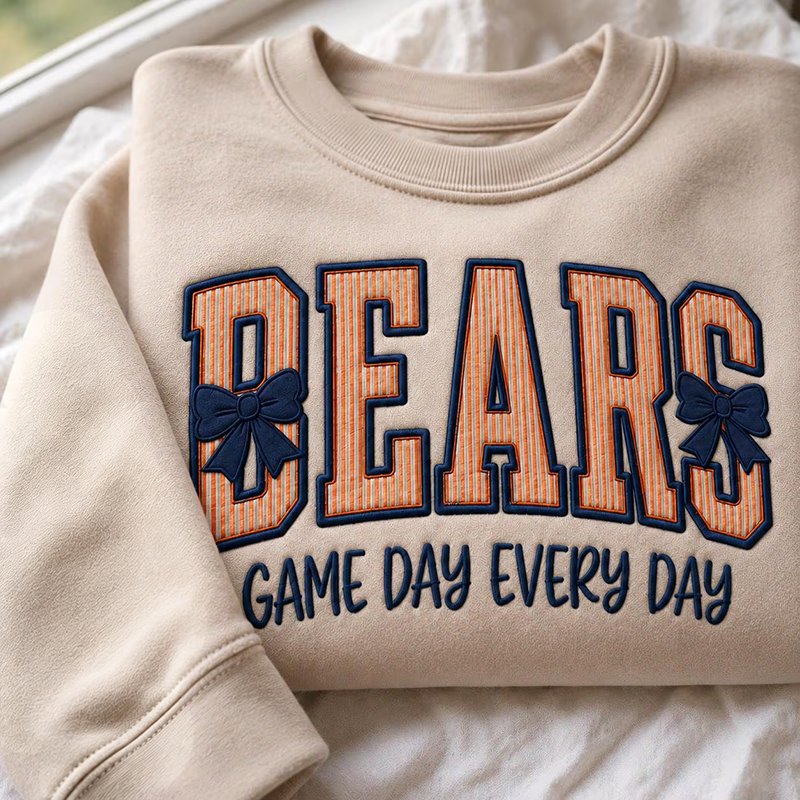 Personalized Mascot School Spirit Patchwork Embroidered Teacher Sweatshirt