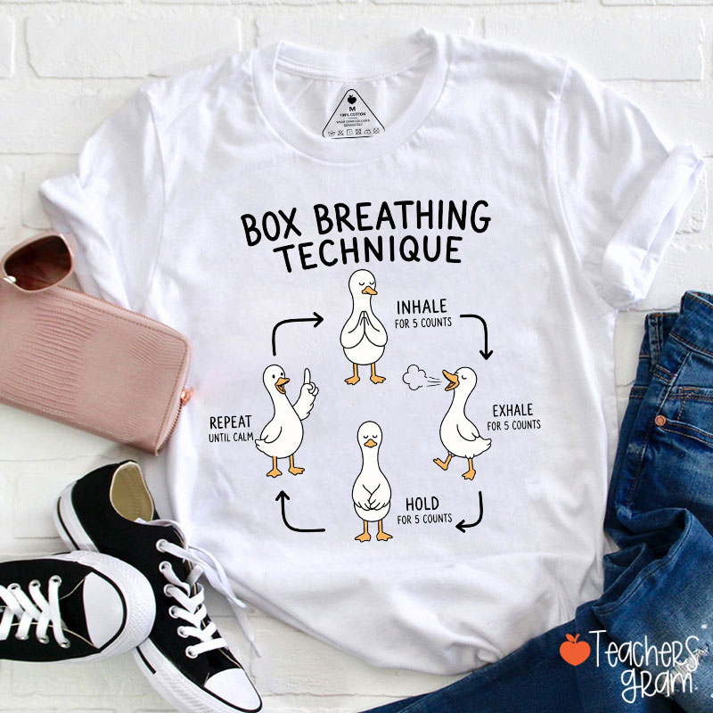Box Breathing Technique Teacher T-Shirt