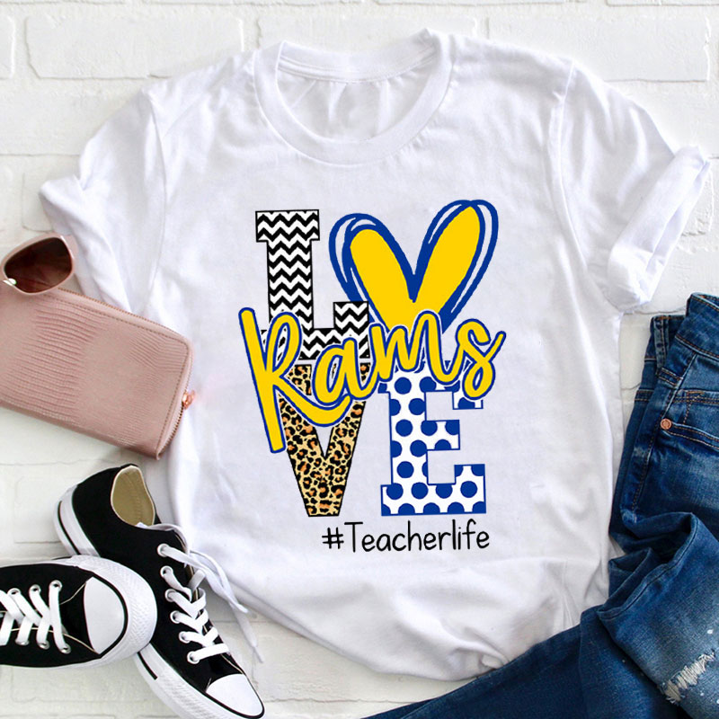 Personalized Love Mascot Teacher T-Shirt