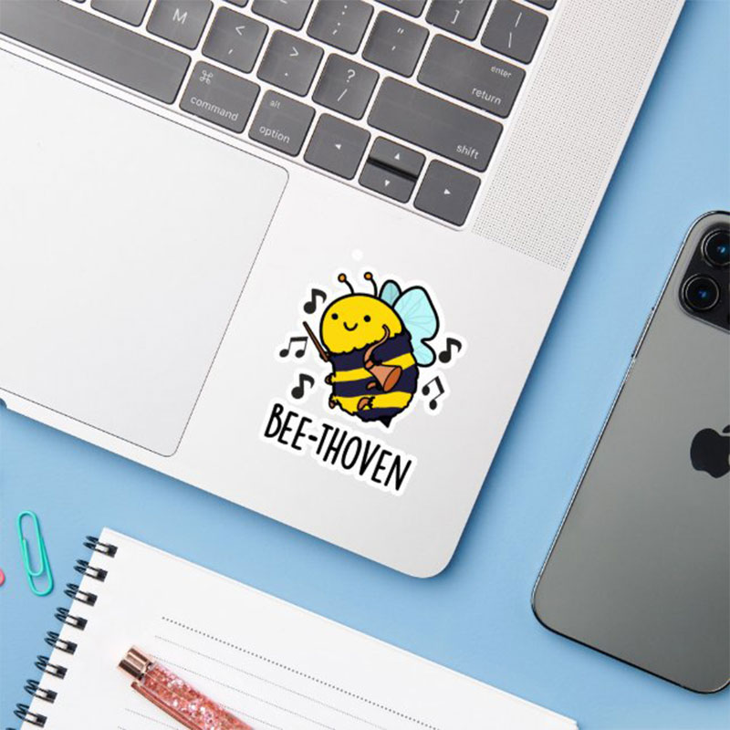 Funny Music Bee Teacher Stickers
