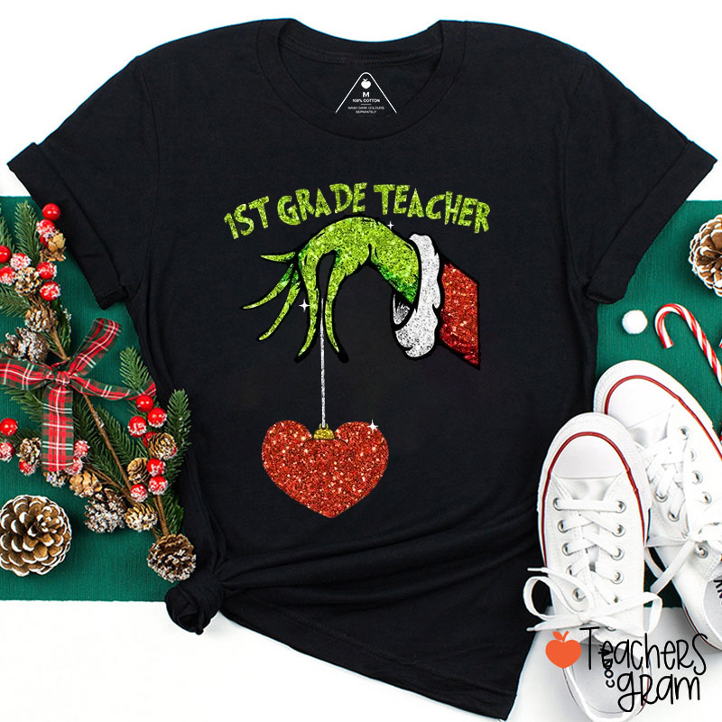 Personalized Text Hand Holding Teacher T-Shirt