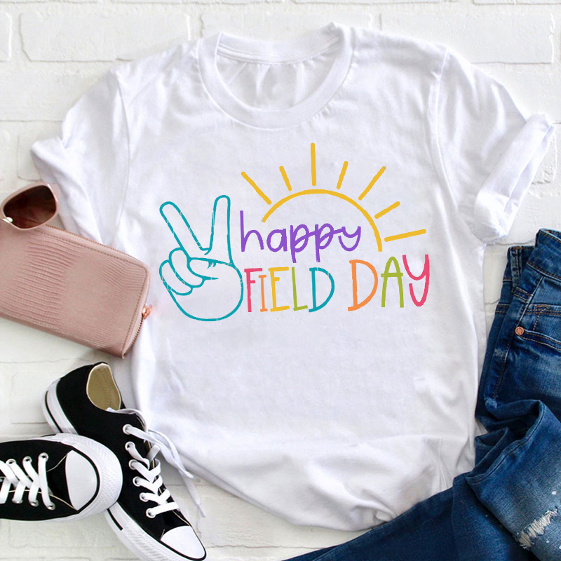 Happy Field Day Summer Vibe Teacher T-Shirt
