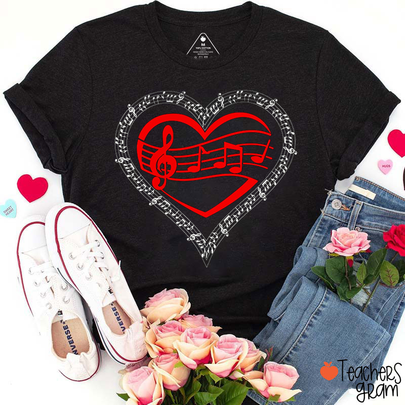 Love Music Rhythm Teacher T-Shirt
