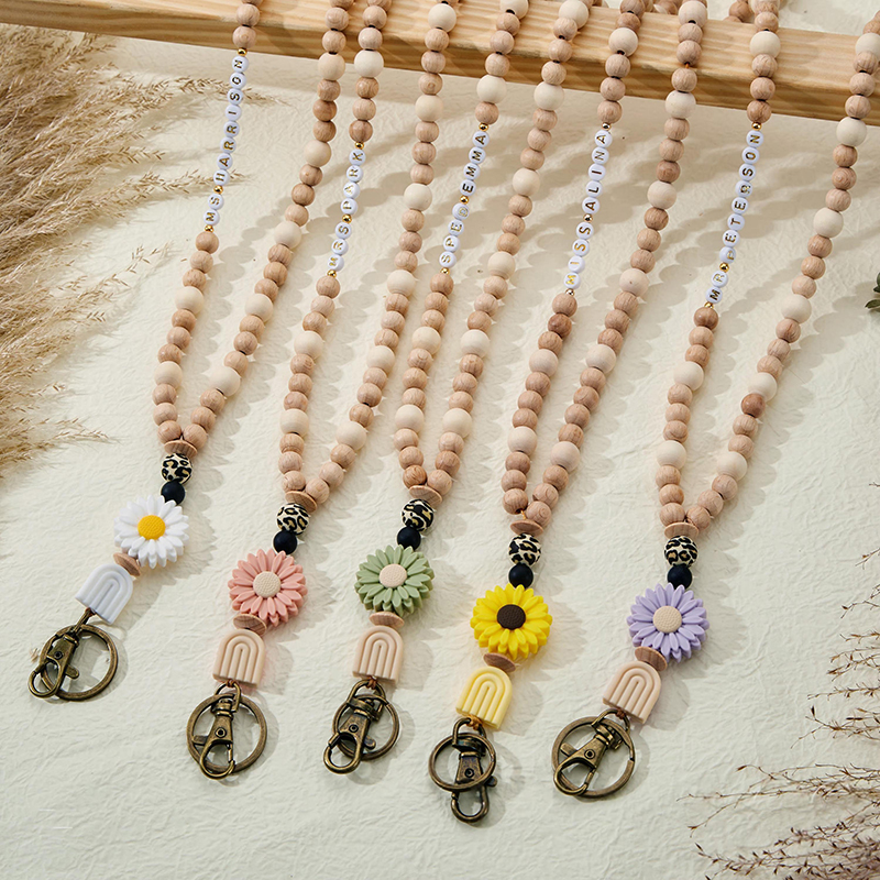 Personalized Name Daisy Teacher Lanyard