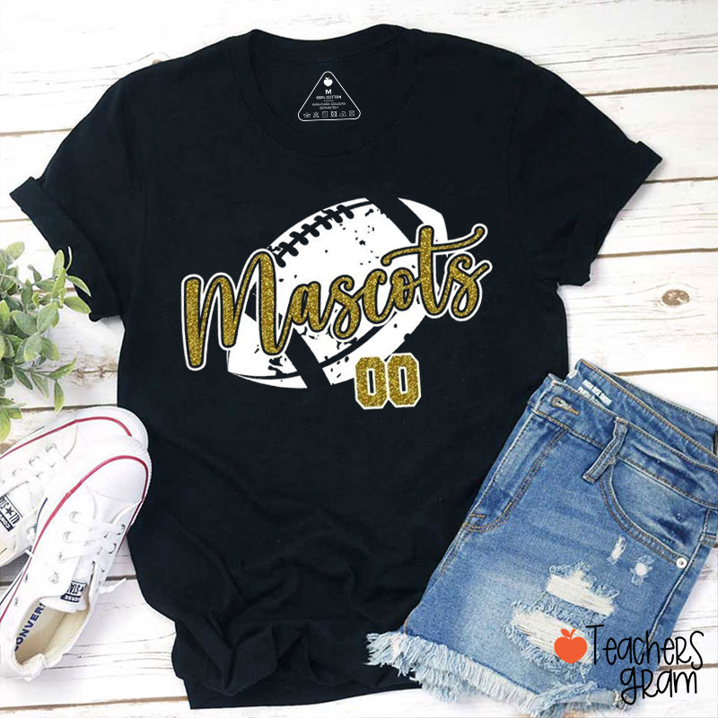 Personalized Mascot Glitter Sport Teacher T‑Shirt