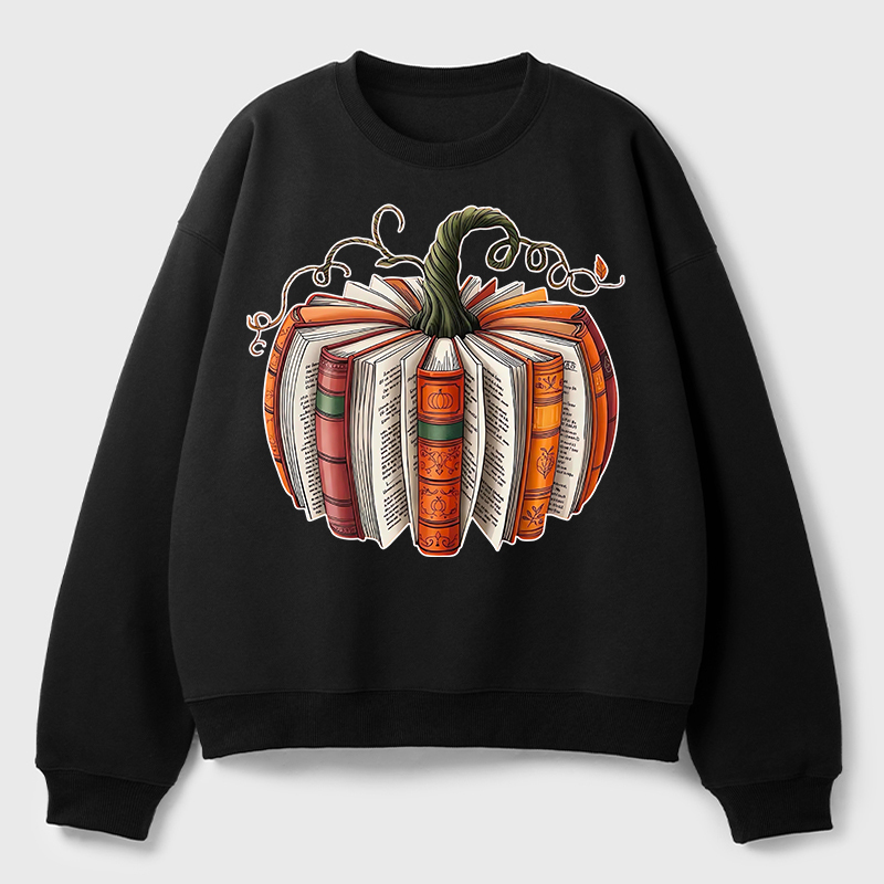 Pumpkin Book Teacher Fleece Sweatshirt