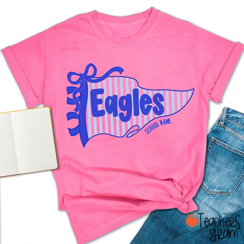 Personalized Mascot Spirit Pennant Teacher T-Shirt