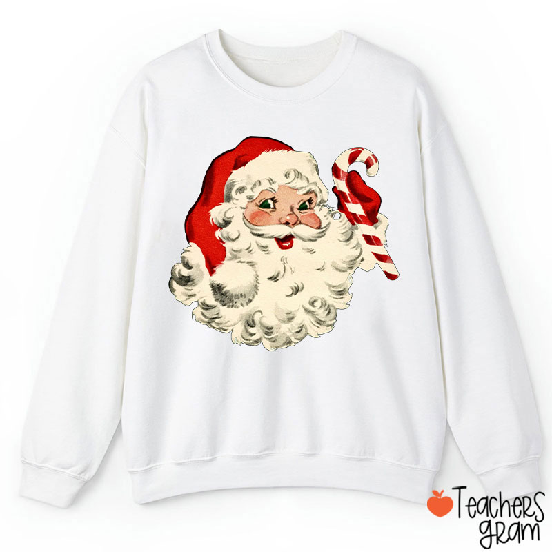 Retro Style Santa Claus Teacher Sweatshirt